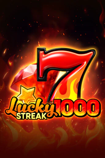 A flaming red seven with a ruby gem on a burning background