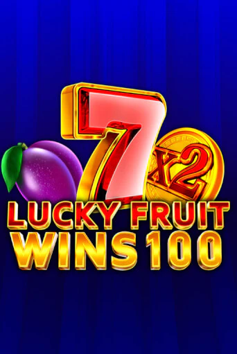 A red seven and a gold coin beside a ripe purple plum on blue