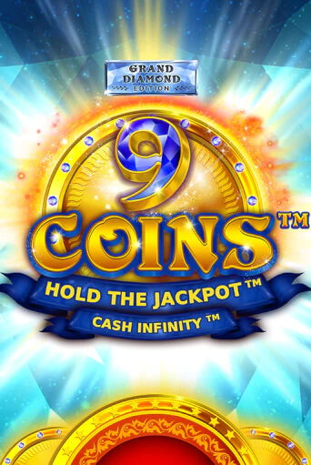 Golden nine inside a diamond-studded coin ring on an icy blue burst